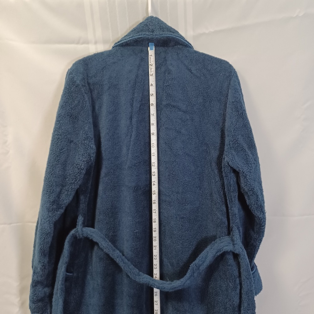Charter Club Robe Womens S Navy Blue Cotton Terry Cloth Shawl Collar Monogrammed - Picture 3 of 12